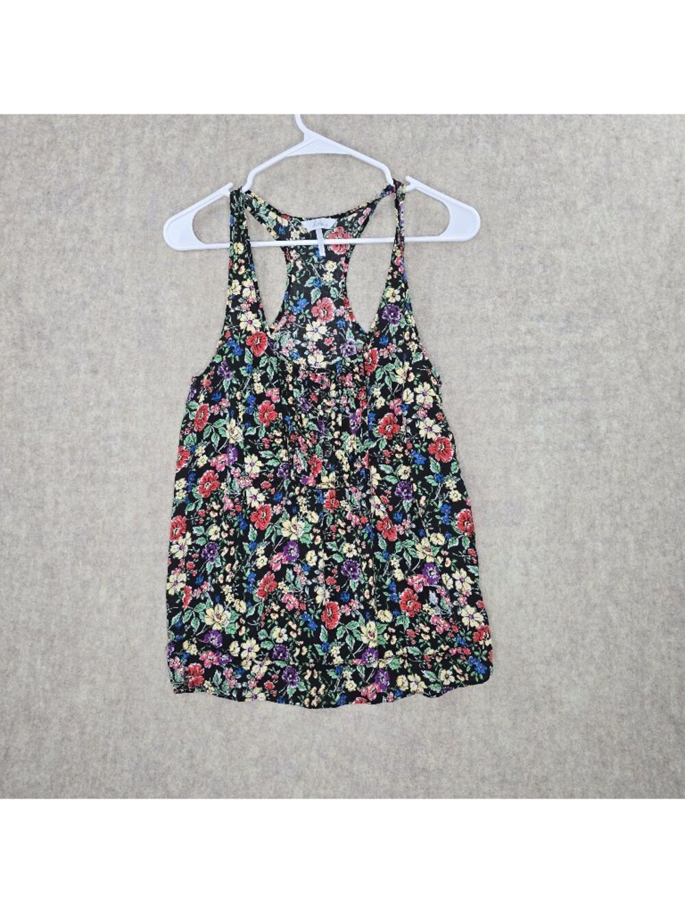 Kira Womens Floral Racerback Tank Top Multicolor Size S 100% Rayon Lightweight